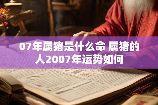 07年属猪是什么命 属猪的人2007年运势如何 07年属猪是什么命 属猪的人2007年运势如何