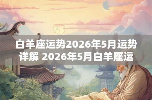 白羊座运势2026年5月运势详解 2026年5月白羊座运势如何 白羊座运势2026年5月运势详解 2026年5月白羊座运势如何