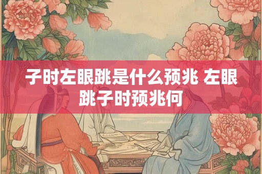 子时左眼跳是什么预兆 左眼跳子时预兆何