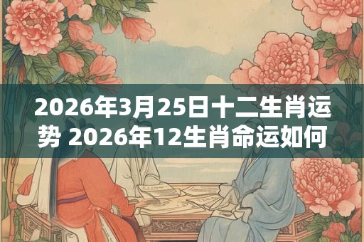 2026年3月25日十二生肖运势 2026年12生肖命运如何