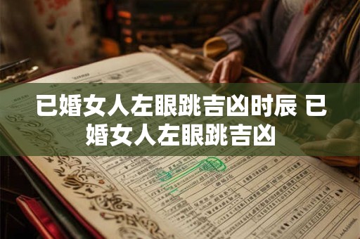 已婚女人左眼跳吉凶时辰 已婚女人左眼跳吉凶 已婚女人左眼跳吉凶时辰 已婚女人左眼跳吉凶