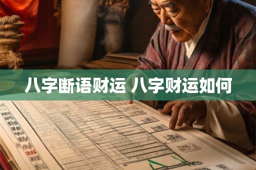 八字断语财运 八字财运如何 八字断语财运 八字财运如何