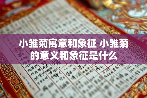 小雏菊寓意和象征 小雏菊的意义和象征是什么 小雏菊寓意和象征 小雏菊的意义和象征是什么