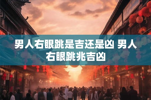 男人右眼跳是吉还是凶 男人右眼跳兆吉凶 男人右眼跳是吉还是凶 男人右眼跳兆吉凶