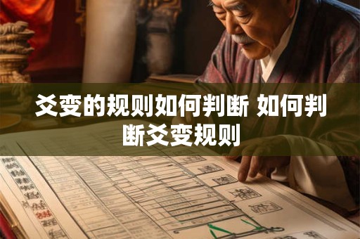爻变的规则如何判断 如何判断爻变规则 爻变的规则如何判断 如何判断爻变规则