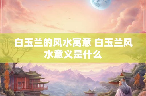 白玉兰的风水寓意 白玉兰风水意义是什么 白玉兰的风水寓意 白玉兰风水意义是什么
