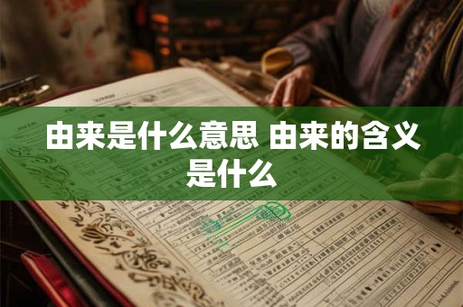 由来是什么意思 由来的含义是什么