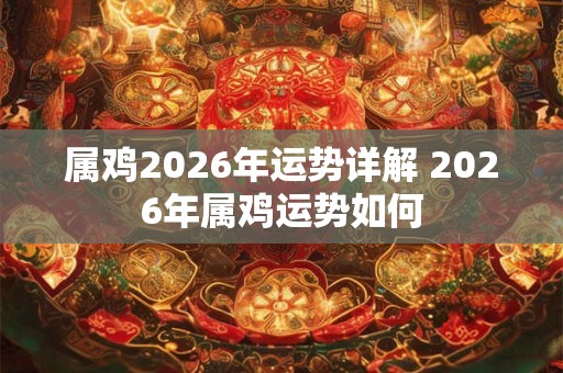属鸡2026年运势详解 2026年属鸡运势如何 属鸡2026年运势详解 2026年属鸡运势如何