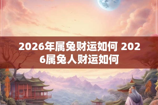 2026年属兔财运如何 2026属兔人财运如何