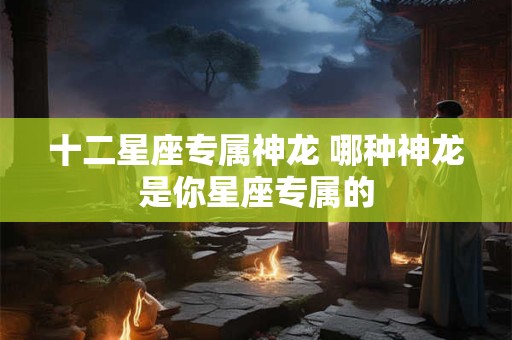 十二星座专属神龙 哪种神龙是你星座专属的