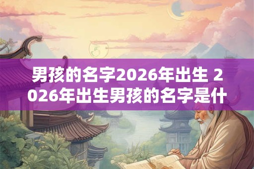 男孩的名字2026年出生 2026年出生男孩的名字是什么
