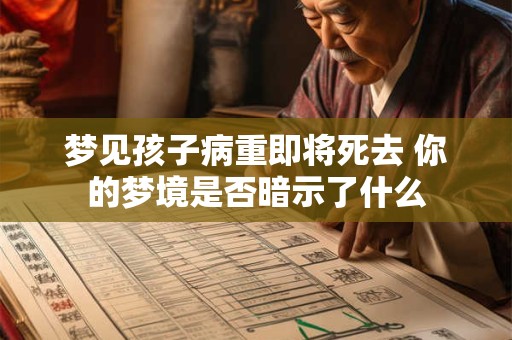 梦见孩子病重即将死去 你的梦境是否暗示了什么 梦见孩子病重即将死去 你的梦境是否暗示了什么
