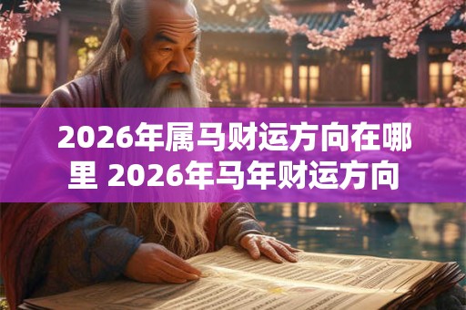 2026年属马财运方向在哪里 2026年马年财运方向 2026年属马财运方向在哪里 2026年马年财运方向