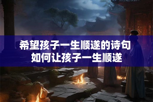 希望孩子一生顺遂的诗句 如何让孩子一生顺遂