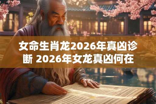 女命生肖龙2026年真凶诊断 2026年女龙真凶何在 女命生肖龙2026年真凶诊断 2026年女龙真凶何在