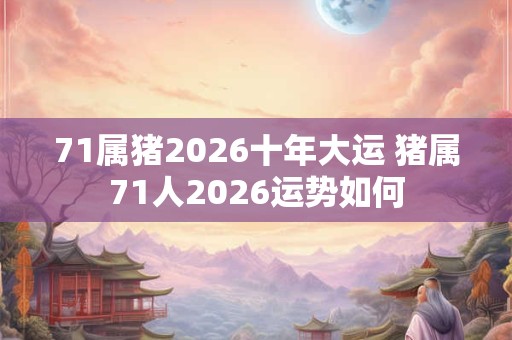 71属猪2026十年大运 猪属71人2026运势如何 71属猪2026十年大运 猪属71人2026运势如何
