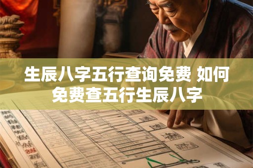 生辰八字五行查询免费 如何免费查五行生辰八字