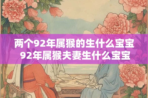 两个92年属猴的生什么宝宝 92年属猴夫妻生什么宝宝 两个92年属猴的生什么宝宝 92年属猴夫妻生什么宝宝