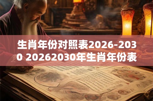 生肖年份对照表2026-2030 20262030年生肖年份表 生肖年份对照表2026-2030 20262030年生肖年份表