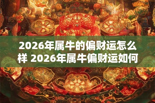 2026年属牛的偏财运怎么样 2026年属牛偏财运如何