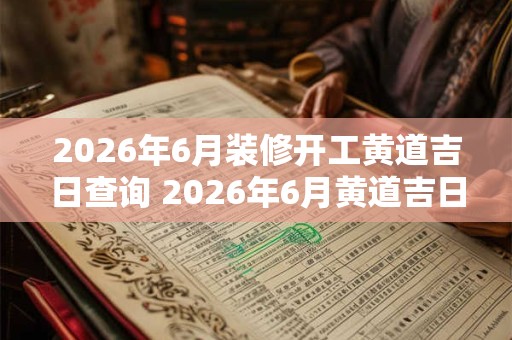 2026年6月装修开工黄道吉日查询 2026年6月黄道吉日装修开工是哪天 2026年6月装修开工黄道吉日查询 2026年6月黄道吉日装修开工是哪天