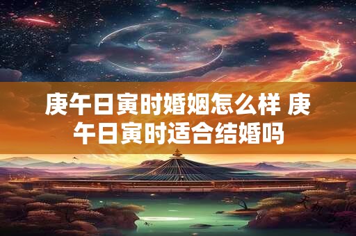 庚午日寅时婚姻怎么样 庚午日寅时适合结婚吗 庚午日寅时婚姻怎么样 庚午日寅时适合结婚吗
