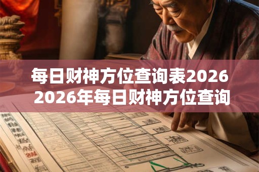 每日财神方位查询表2026 2026年每日财神方位查询