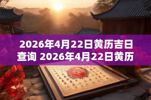 2026年4月22日黄历吉日查询 2026年4月22日黄历宜做什么 2026年4月22日黄历吉日查询 2026年4月22日黄历宜做什么