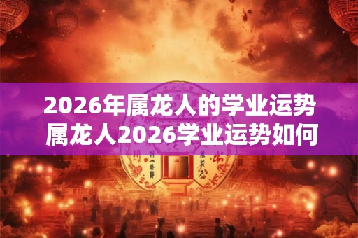 2026年属龙人的学业运势 属龙人2026学业运势如何 2026年属龙人的学业运势 属龙人2026学业运势如何