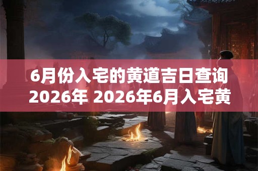 6月份入宅的黄道吉日查询2026年 2026年6月入宅黄道吉日查询
