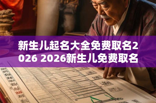 新生儿起名大全免费取名2026 2026新生儿免费取名全攻略