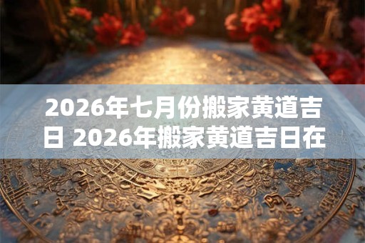 2026年七月份搬家黄道吉日 2026年搬家黄道吉日在七月吗 2026年七月份搬家黄道吉日 2026年搬家黄道吉日在七月吗