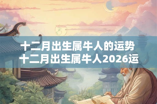 十二月出生属牛人的运势 十二月出生属牛人2026运势如何 十二月出生属牛人的运势 十二月出生属牛人2026运势如何