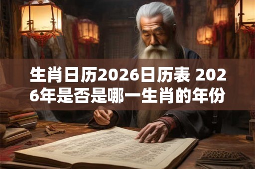 生肖日历2026日历表 2026年是否是哪一生肖的年份