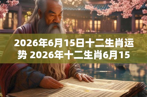 2026年6月15日十二生肖运势 2026年十二生肖6月15日运势如何