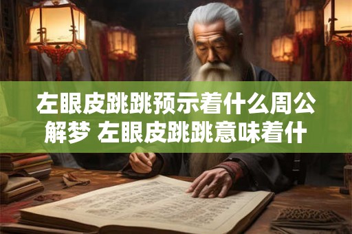 左眼皮跳跳预示着什么周公解梦 左眼皮跳跳意味着什么 左眼皮跳跳预示着什么周公解梦 左眼皮跳跳意味着什么