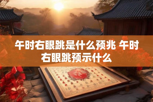 午时右眼跳是什么预兆 午时右眼跳预示什么