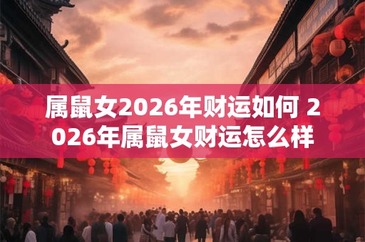 属鼠女2026年财运如何 2026年属鼠女财运怎么样 属鼠女2026年财运如何 2026年属鼠女财运怎么样