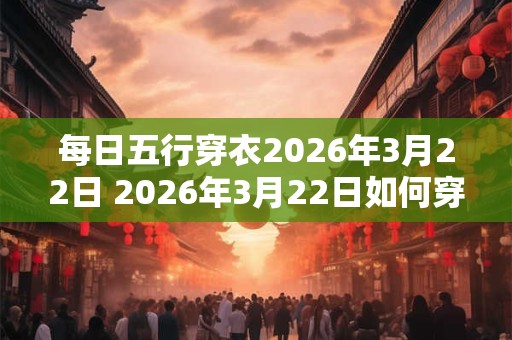 每日五行穿衣2026年3月22日 2026年3月22日如何穿五行 每日五行穿衣2026年3月22日 2026年3月22日如何穿五行