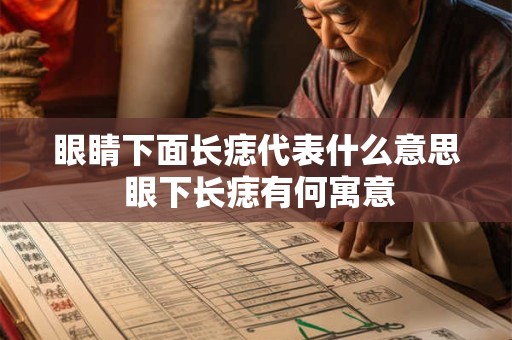 眼睛下面长痣代表什么意思 眼下长痣有何寓意