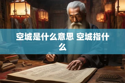 空城是什么意思 空城指什么