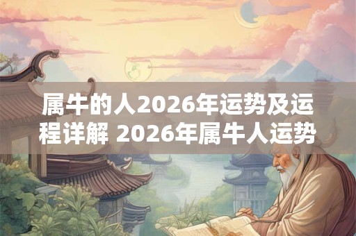 属牛的人2026年运势及运程详解 2026年属牛人运势如何 属牛的人2026年运势及运程详解 2026年属牛人运势如何