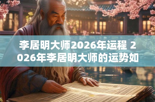 李居明大师2026年运程 2026年李居明大师的运势如何 李居明大师2026年运程 2026年李居明大师的运势如何