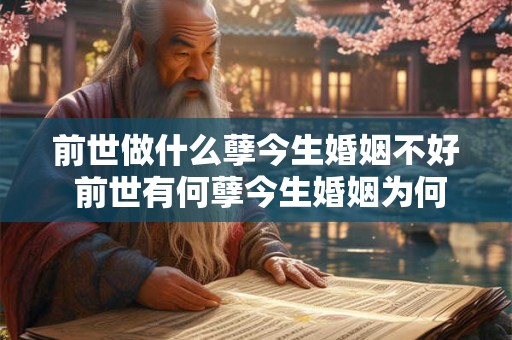 前世做什么孽今生婚姻不好 前世有何孽今生婚姻为何不顺 前世做什么孽今生婚姻不好 前世有何孽今生婚姻为何不顺