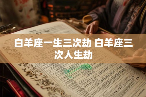 白羊座一生三次劫 白羊座三次人生劫 白羊座一生三次劫 白羊座三次人生劫