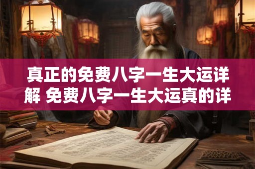 真正的免费八字一生大运详解 免费八字一生大运真的详解吗 真正的免费八字一生大运详解 免费八字一生大运真的详解吗