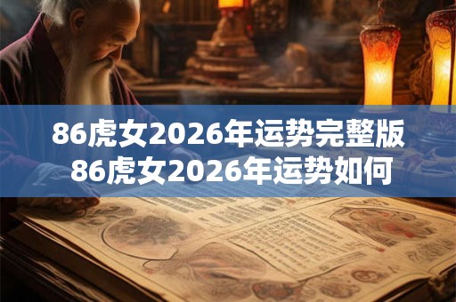 86虎女2026年运势完整版 86虎女2026年运势如何