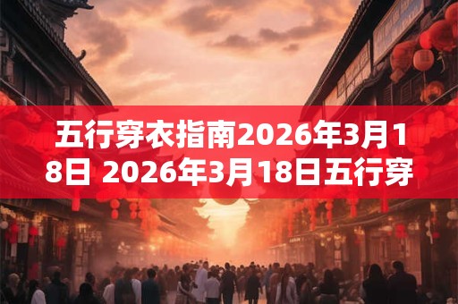 五行穿衣指南2026年3月18日 2026年3月18日五行穿衣建议