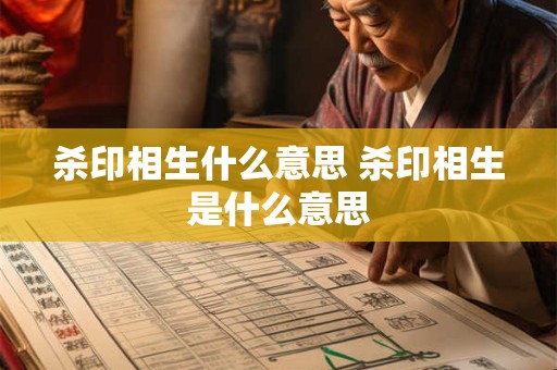 杀印相生什么意思 杀印相生是什么意思 杀印相生什么意思 杀印相生是什么意思
