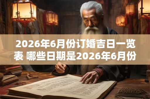 2026年6月份订婚吉日一览表 哪些日期是2026年6月份的订婚吉日 2026年6月份订婚吉日一览表 哪些日期是2026年6月份的订婚吉日